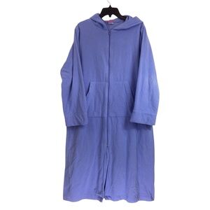 Lily Pink Women's Full Zip Fleece Night Gown Robe Pockets Hooded